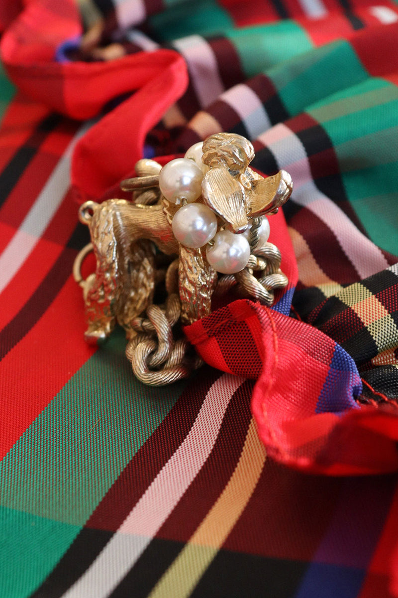 Poodle in Pearls Charm Bracelet