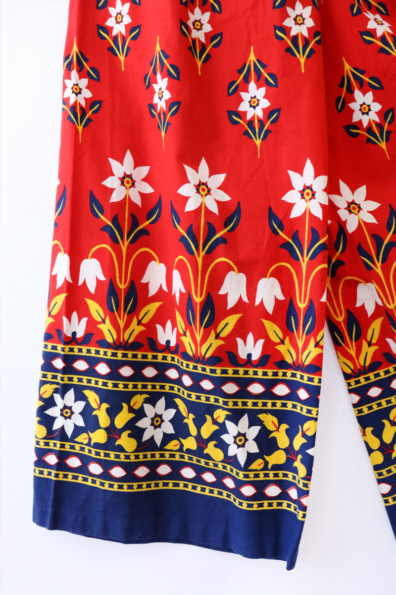 Double Floral Wide Leg Cotton Jumpsuit M