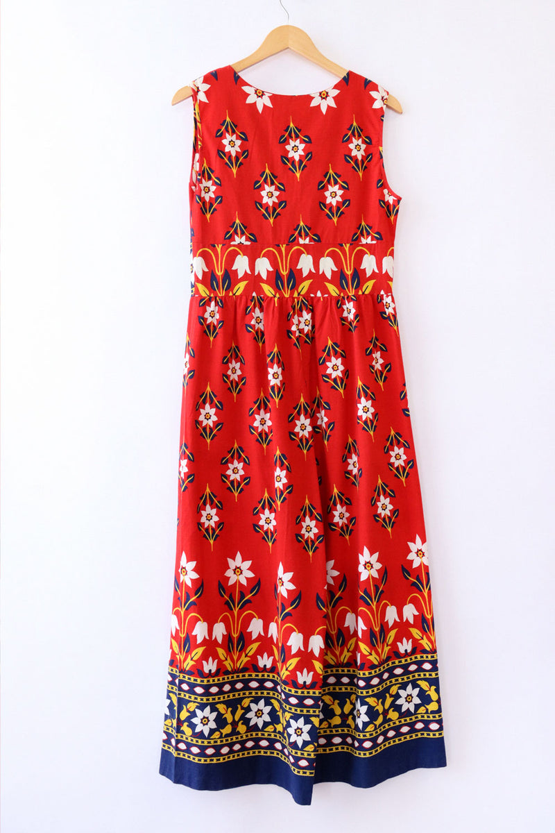 Double Floral Wide Leg Cotton Jumpsuit M