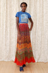 Scarlet Blueberry Pleated Maxi Skirt XS