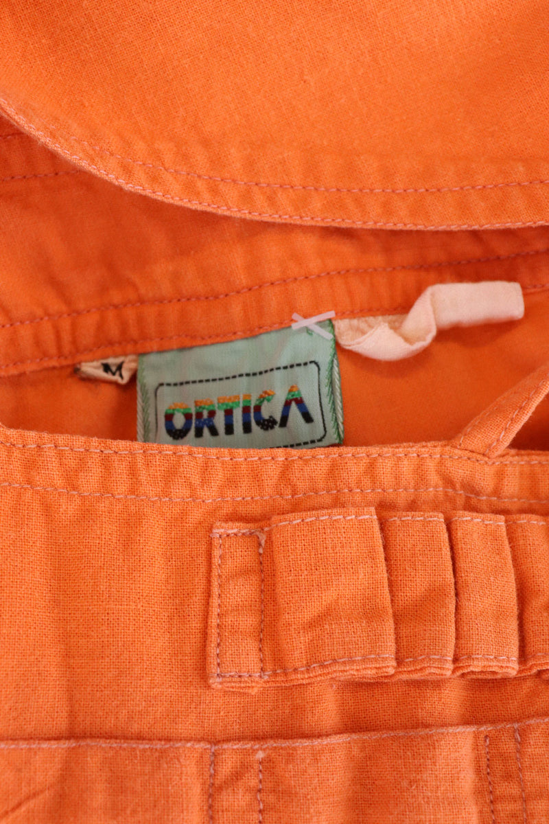 Ortica Orange Cotton Overalls S/M
