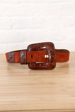 Rust Suede & Croc Belt