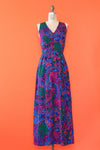Serbin Technicolor Print Maxi Dress M