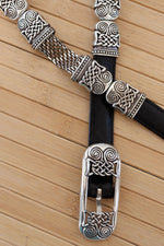 Reversible Engraved Metal Chain Belt