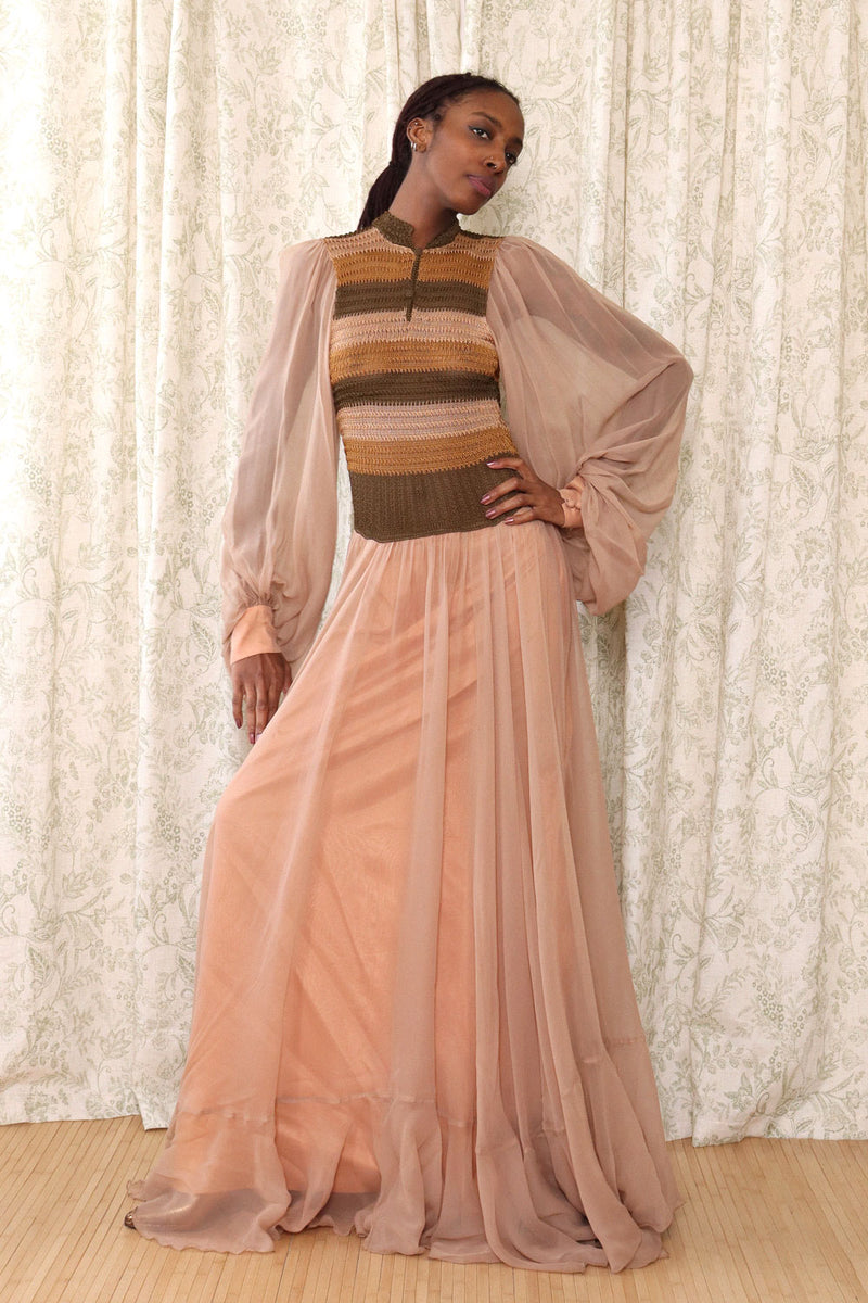 Balloon sleeve gown sale