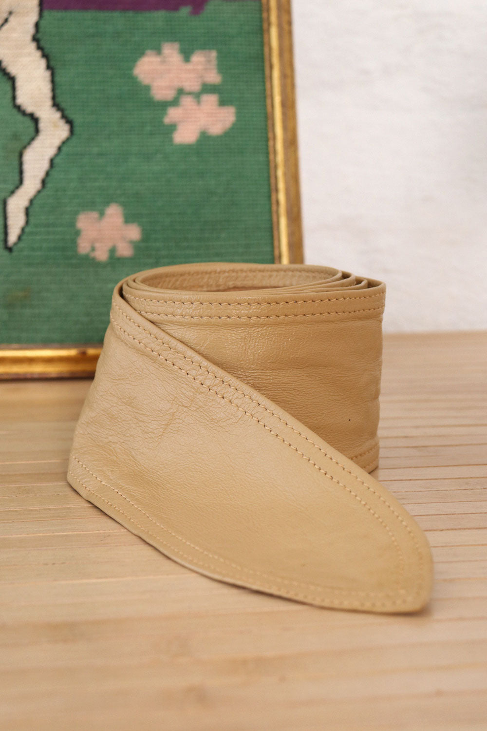 Calderon Tan Leather Tie Belt