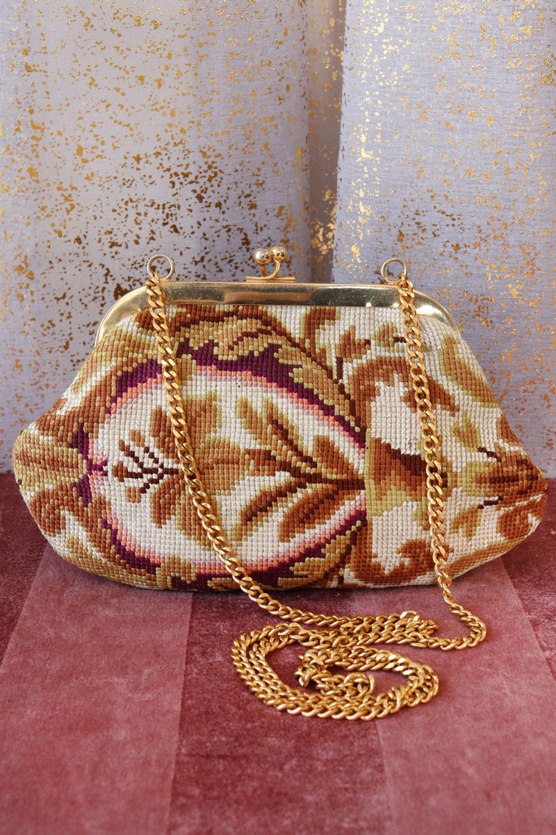 Baroque Needlepoint Chain Purse