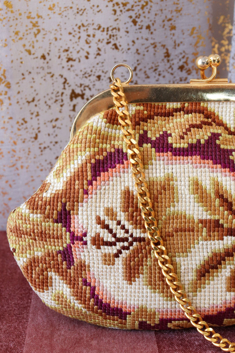 Baroque Needlepoint Chain Purse