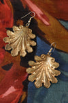 Scalloped Shell Brass Earrings
