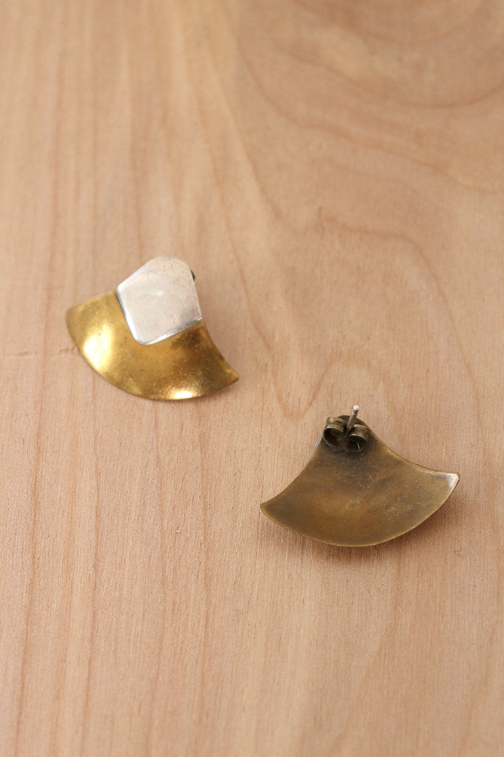 Two Tone Modernist Earrings