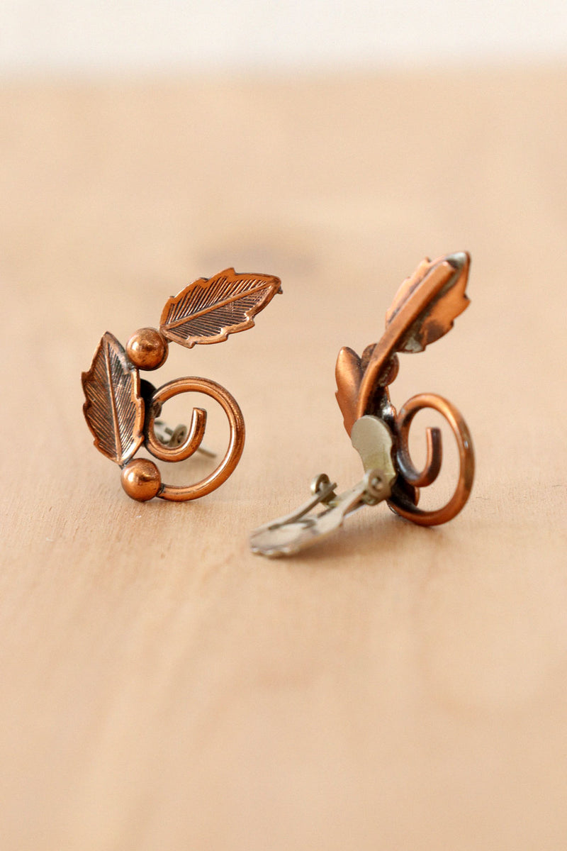 Fall Foliage Copper Clip-ons