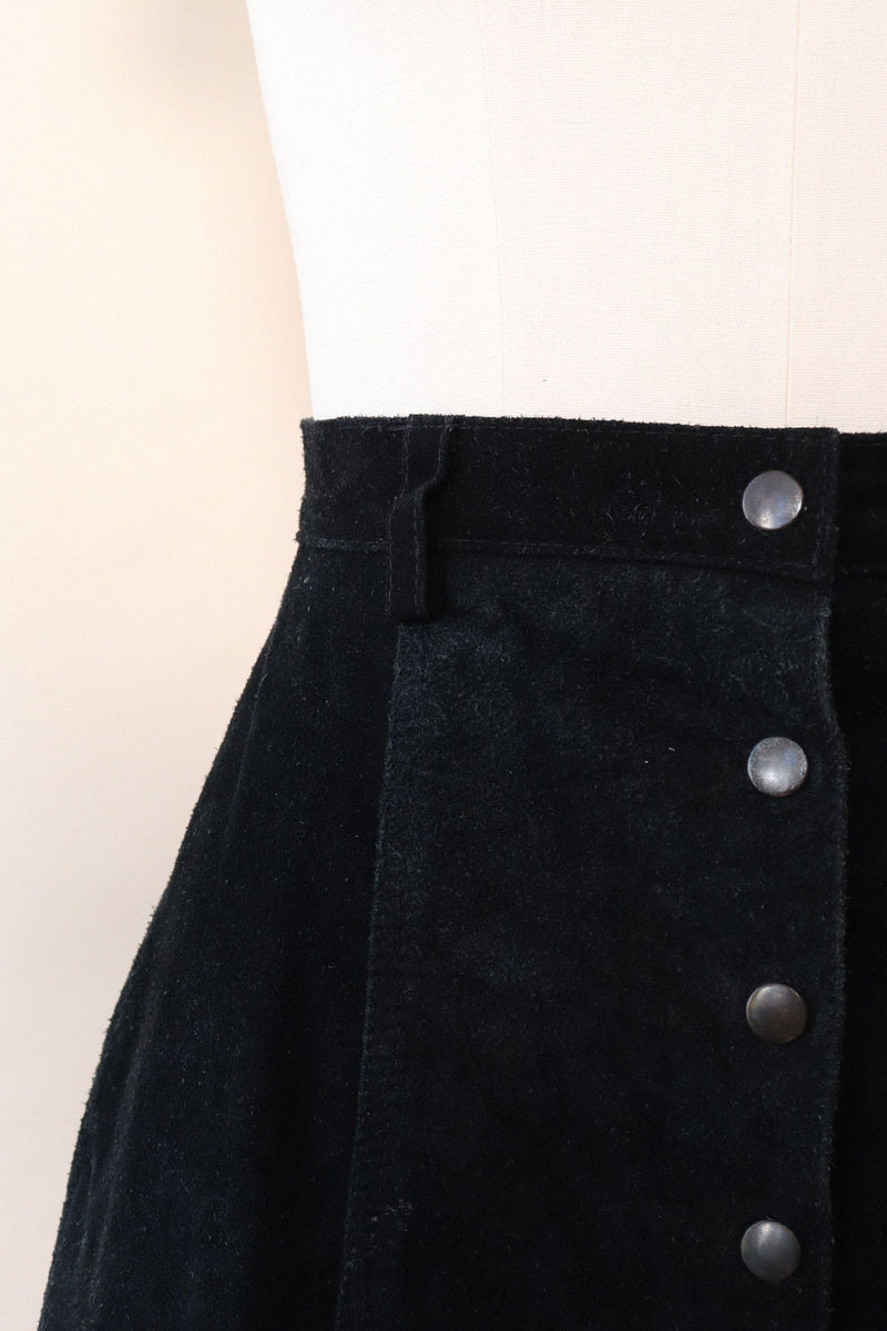Ebony Suede Snap Mini S