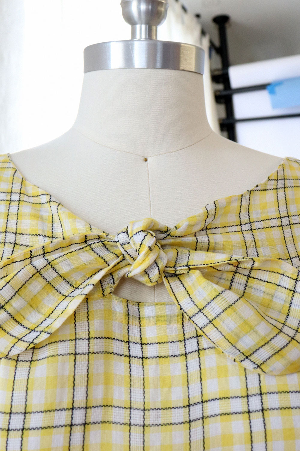 Daffodil Plaid Voile Dress M
