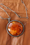 Handmade Amber Medallion Sterling Necklace
