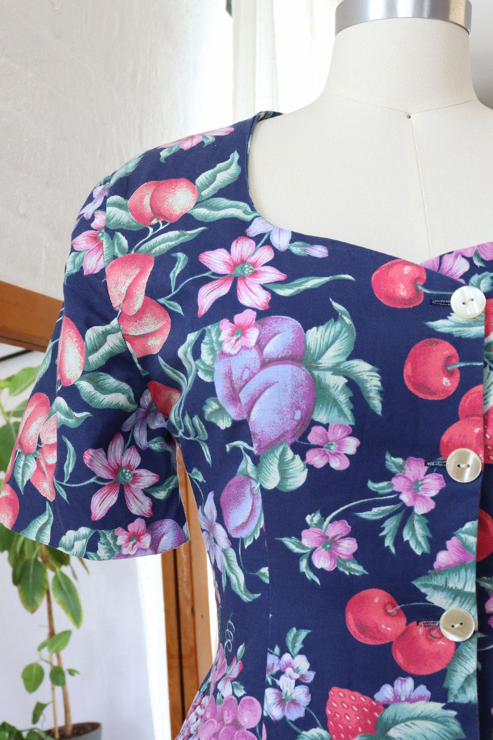 Strawberry & Cherry Print Dress S