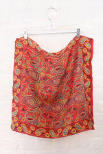 Crimson Indian Silk Scarf