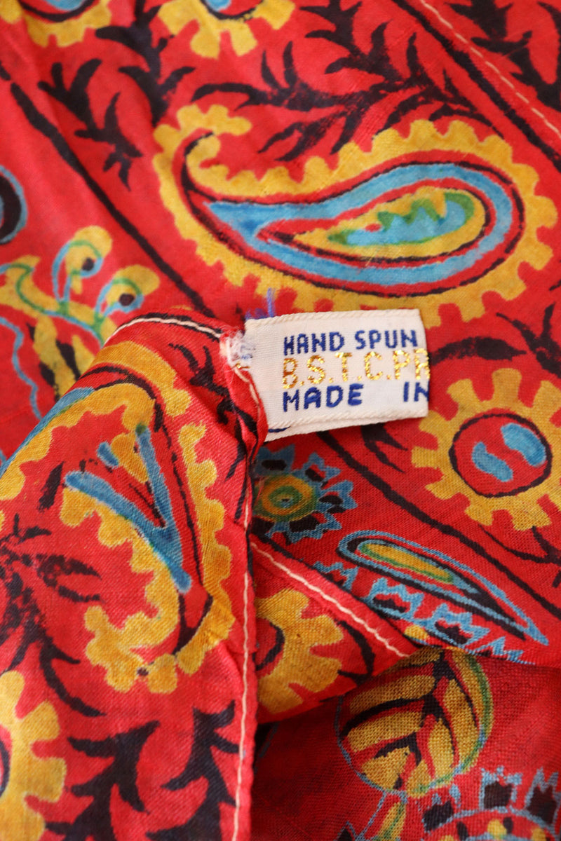 Crimson Indian Silk Scarf