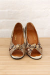 Margaret Jerrold Snakeskin Peeptoe Heels 6-6.5