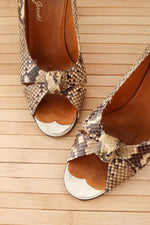 Margaret Jerrold Snakeskin Peeptoe Heels 6-6.5