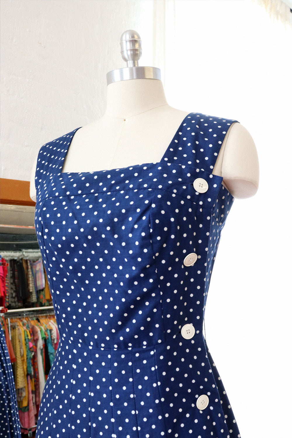 Mediterranean Polka Dot Dress M