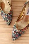 Tapestry Floral Wod Heel Shoes 8