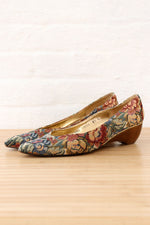 Tapestry Floral Wod Heel Shoes 8