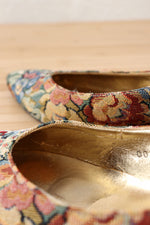 Tapestry Floral Wod Heel Shoes 8