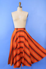 Justin McCarty Sunset Stripe Circle Skirt XS