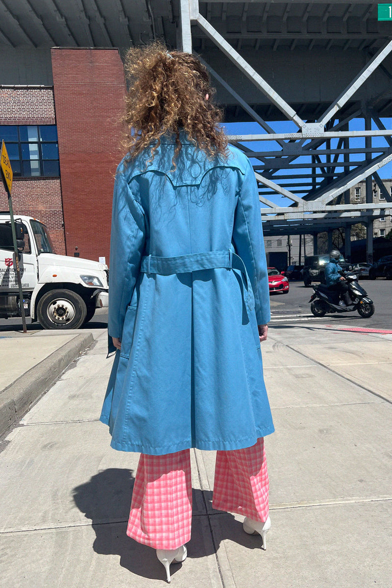 London Fog Sky Blue Trench L