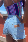 Baby Blue Wrangler Cut Offs XS
