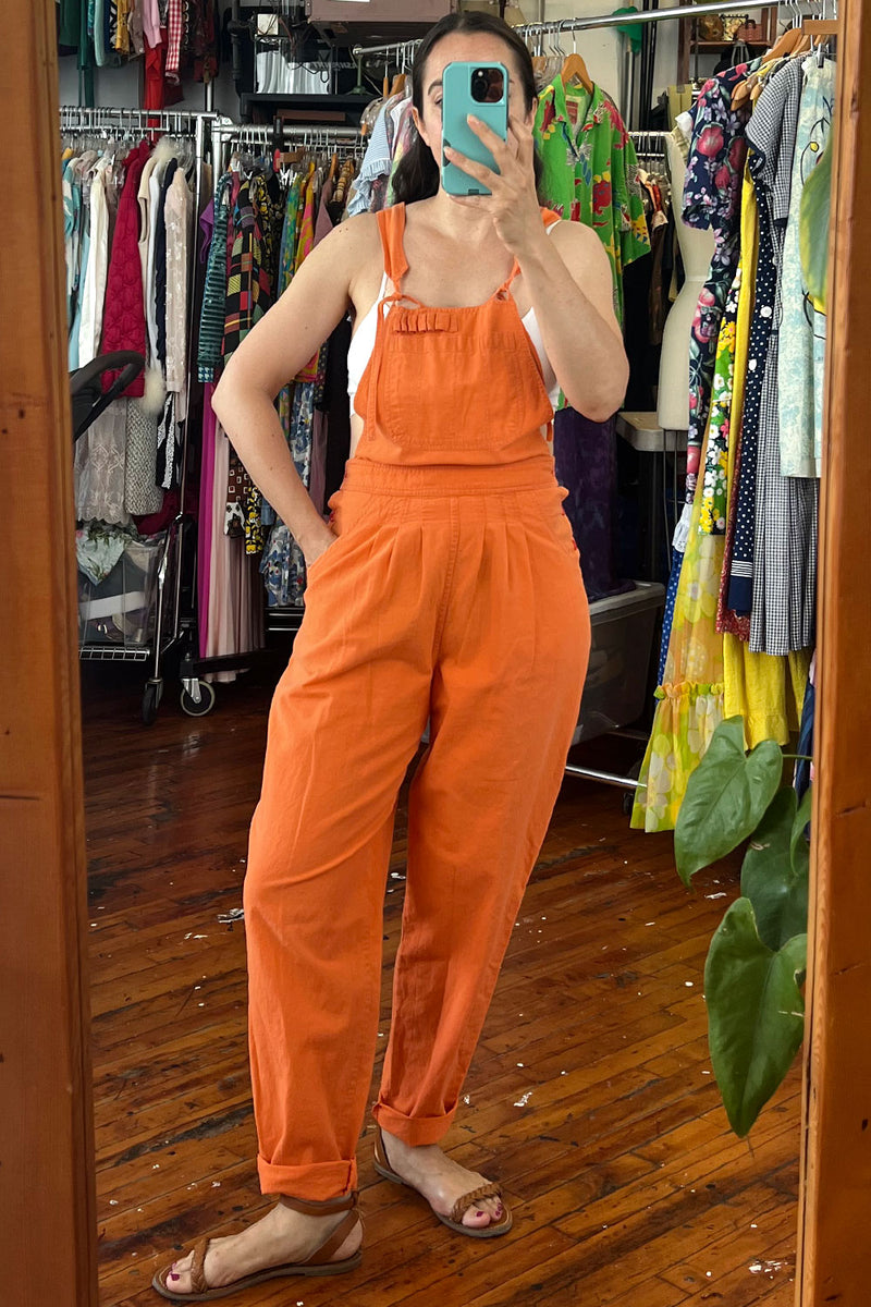 Ortica Orange Cotton Overalls S/M