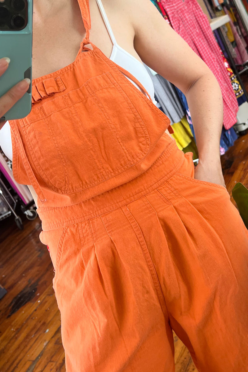 Ortica Orange Cotton Overalls S/M
