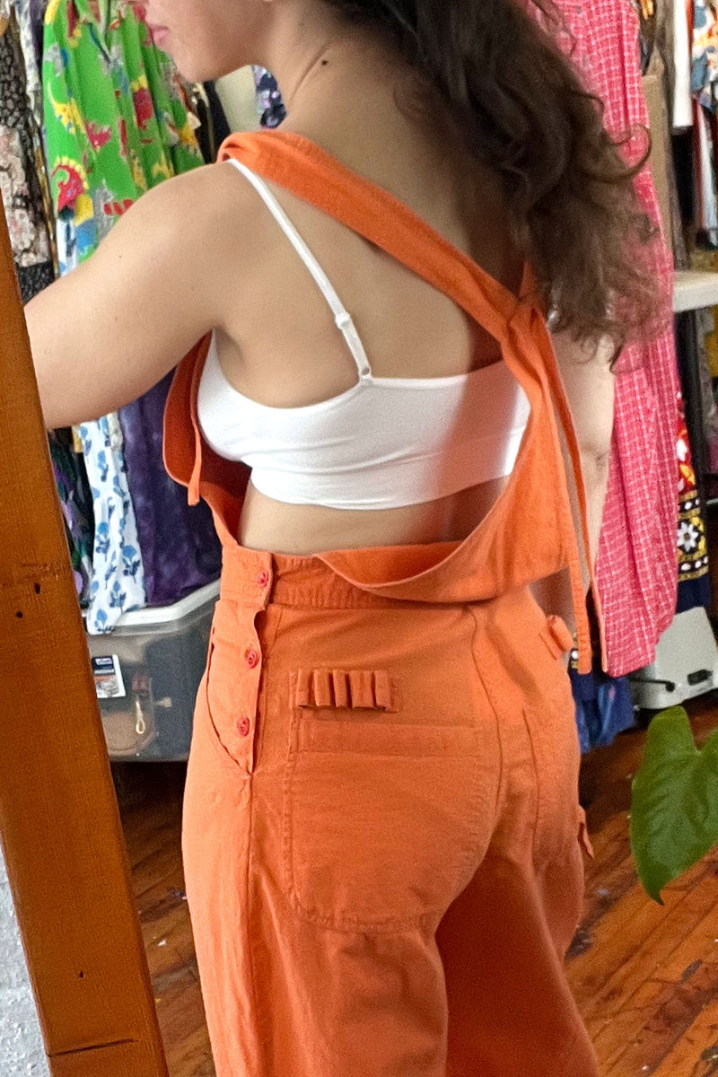 Ortica Orange Cotton Overalls S/M