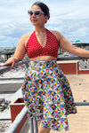 Patchwork Print Circle Skirt L/XL