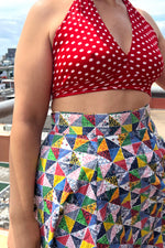 Patchwork Print Circle Skirt L/XL