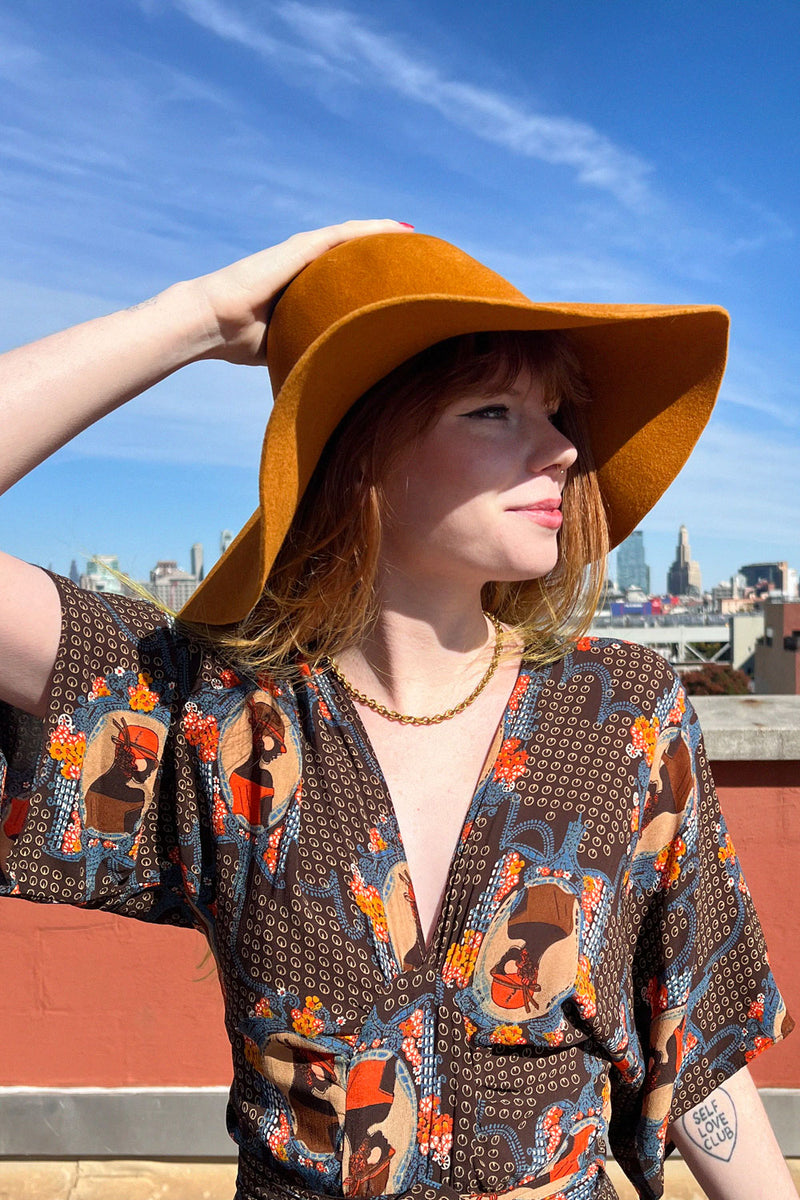 Honey Felt Wide Brim Hat