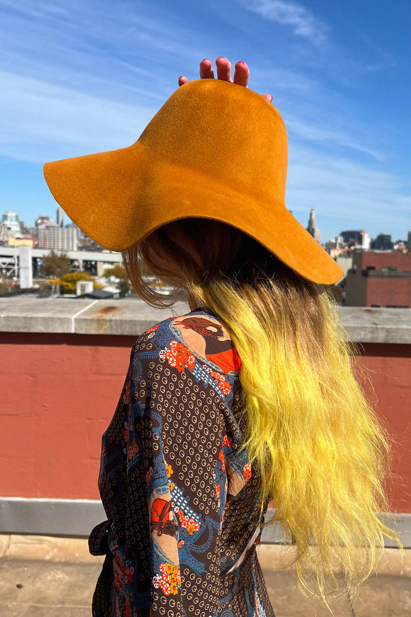 Honey Felt Wide Brim Hat