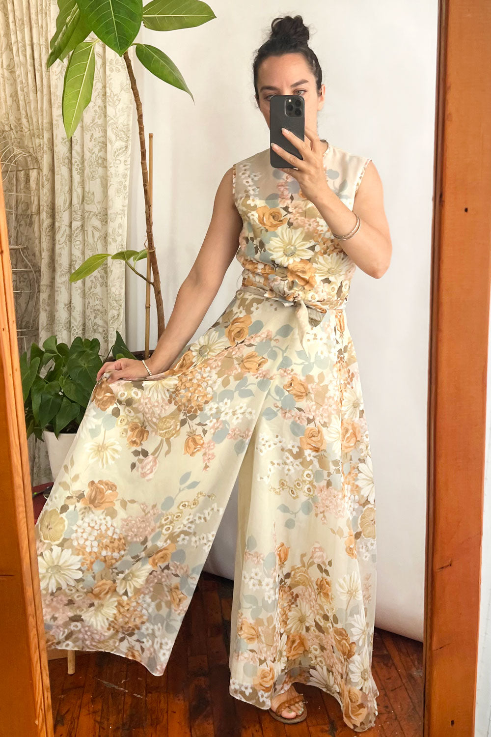 Lilli Diamond Antiqued Floral Jumpsuit S/M