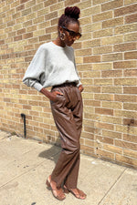 Toffee Leather Trousers XS