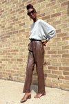 Toffee Leather Trousers XS