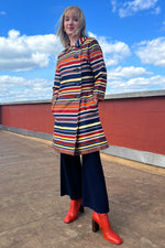 Autumnal Striped Peacoat XS/S
