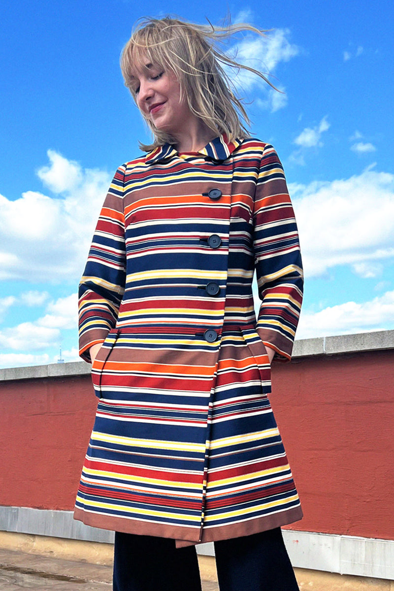 Autumnal Striped Peacoat XS/S