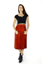 Rust Suede Skirt w/ Pocket XS