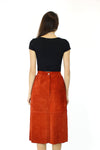Rust Suede Skirt w/ Pocket XS