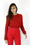 chunky knit cropped sweater