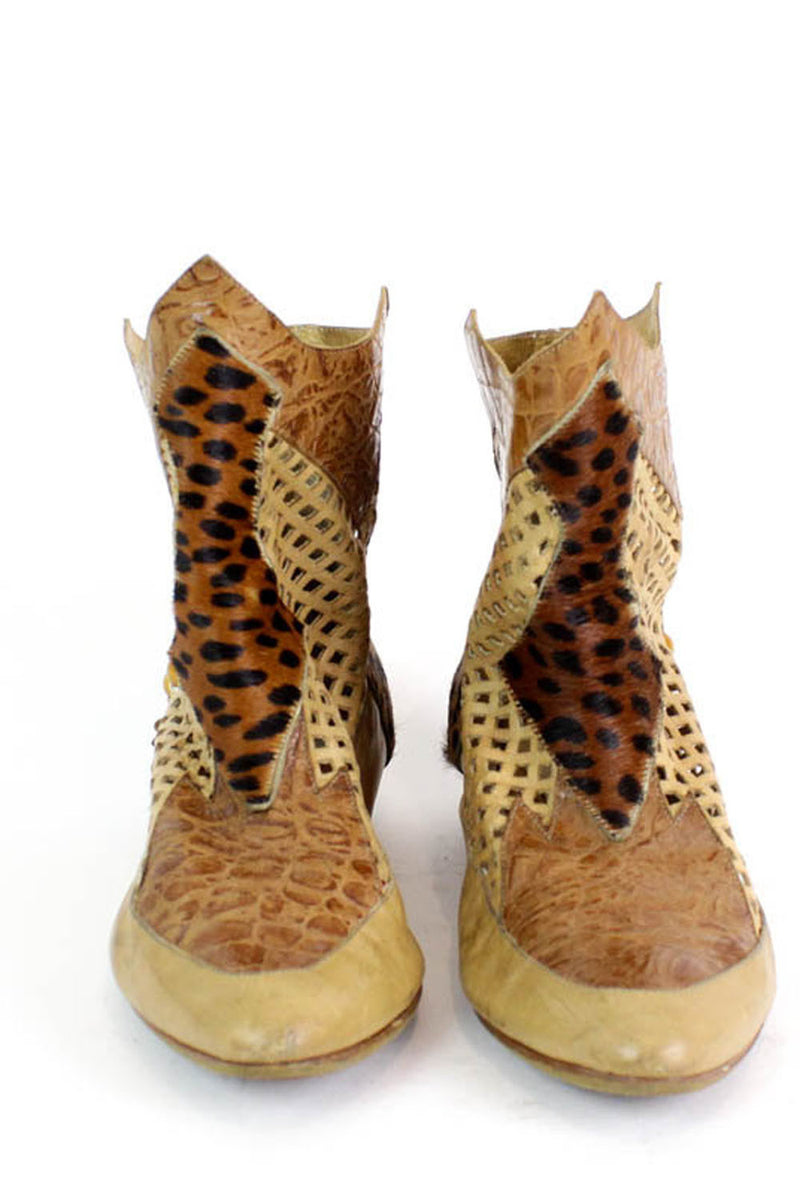Leopard Tribal Ankle Boots 7