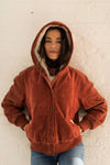 Hooded Suede Sherpa Coat S/M