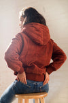 Hooded Suede Sherpa Coat S/M