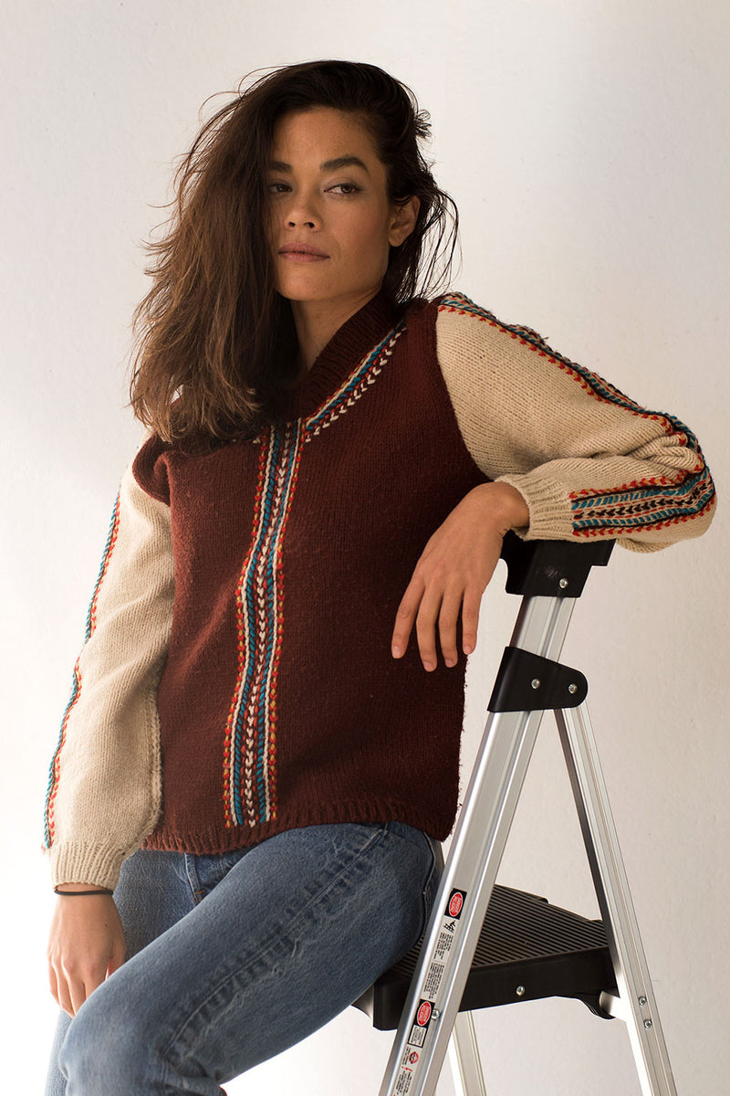 Feather Stitch 70s Sweater S