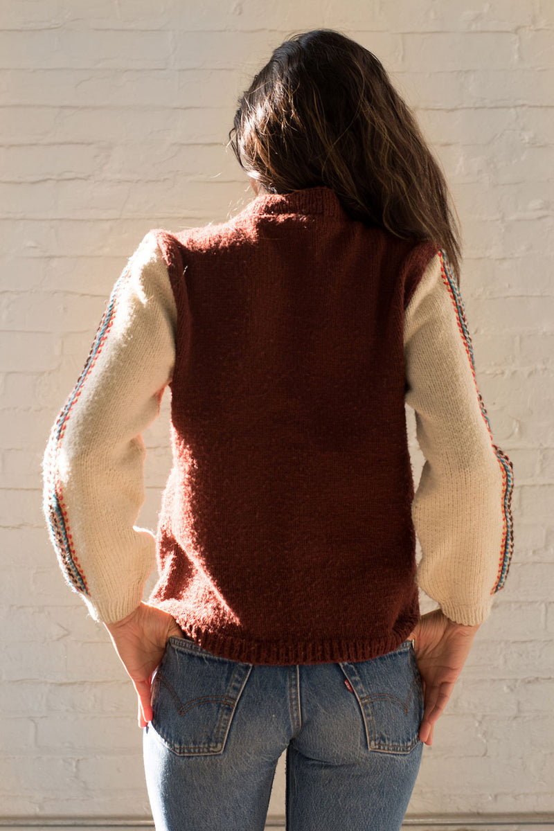 Feather Stitch 70s Sweater S